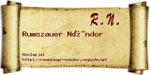 Rumszauer Nándor névjegykártya