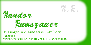 nandor rumszauer business card